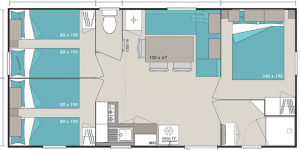 Camping Le Sellig : Plan 28 M² Bis